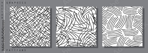 Seamless pattern. Random scattering of thin lines. Hand-drawn of intertwined and chaotically tangled sticks. Vector template