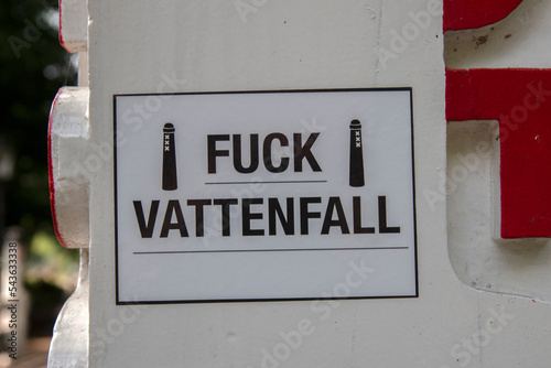 Sticker Fuck Vattenfall At Amsterdam The Netherlands 15-8-2020