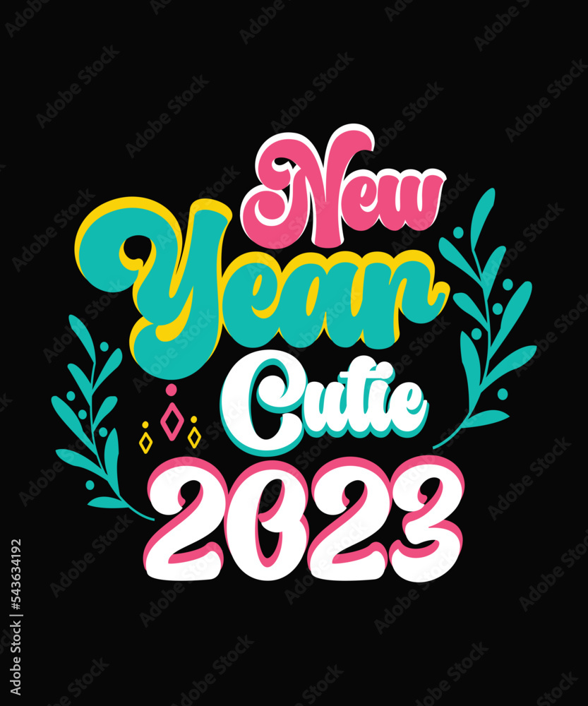 Fototapeta premium SVG Bundle, New Year SVG, New Year Shirt, New Year Outfit svg, Hand Lettered SVG, New Year Sublimation, Cut File Cricut,Happy New Year SVG Bundle, Hello 2023 Svg, New Year Decoration, New Year Sign, 