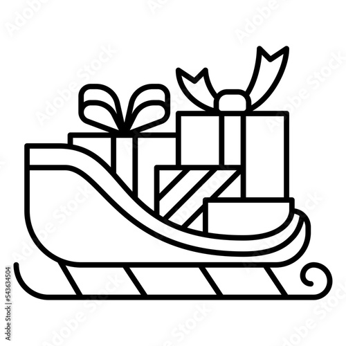 sleigh outline icon