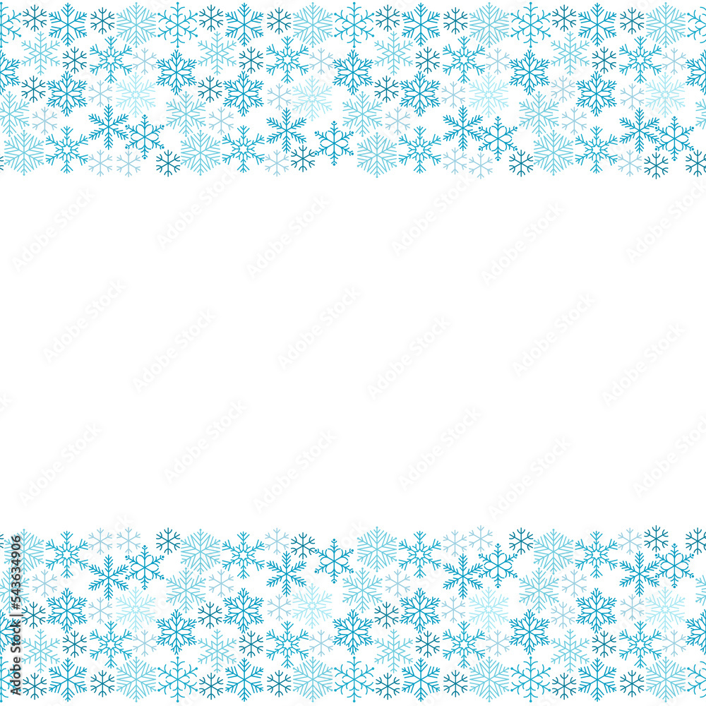 Narrow seamless pattern of snowflakes. PNG on transparent background Narrow seamless pattern of snowflakes. PNG on transparent background