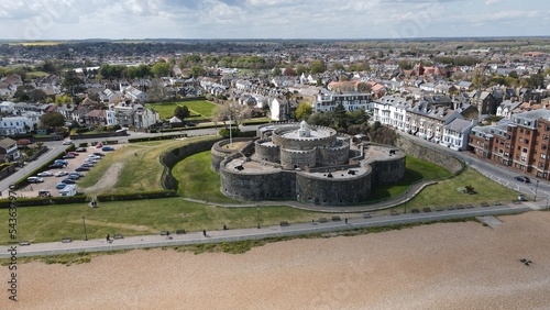 Deal castle Kent UK drone aerial view 