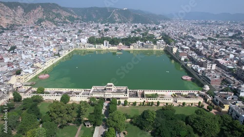 An Aerial Shot of Talkatora Lake at Jaipur, Rajasthan,India photo