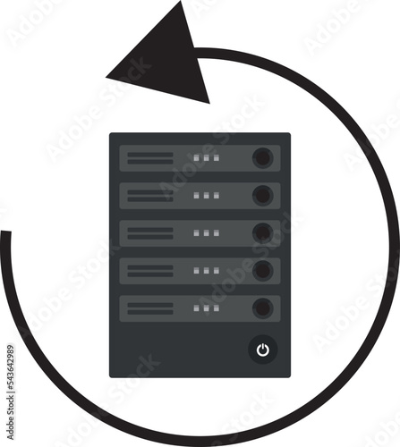 einfache Vektorgrafik der Sicherung eines nas, network attached storage