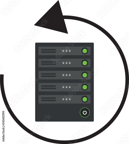 einfache Vektorgrafik der Sicherung eines nas, network attached storage