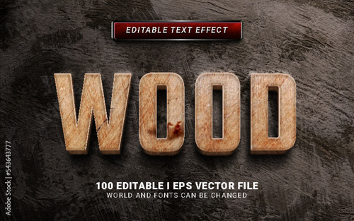 Fototapeta Naklejka Na Ścianę i Meble -  wood 3d style text effect