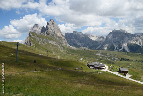 Views of Seceda mountain range in the Italian Dolomites