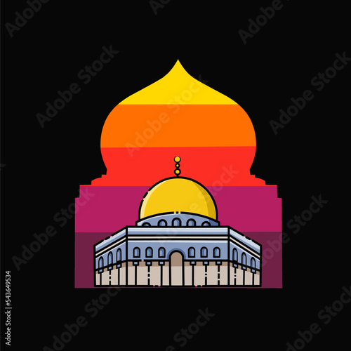 illustration vector of jerusalem icon,perfect forprint,etc.