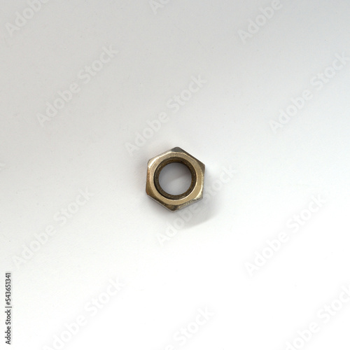 Isolated metal nut on white background