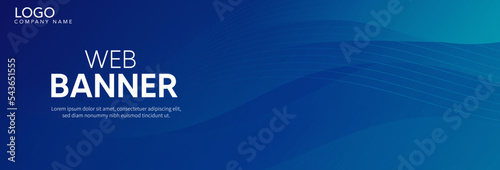 Abstract blue wave background, Blue banner