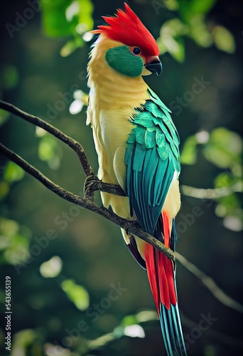 Parrot portrait, close up, colorful and illustrative 3d style