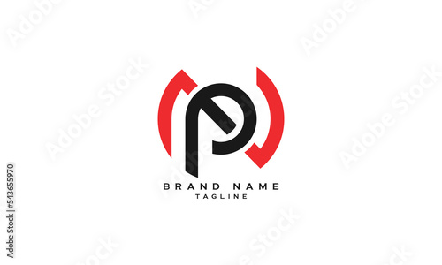 NP, PN, Abstract initial monogram letter alphabet logo design