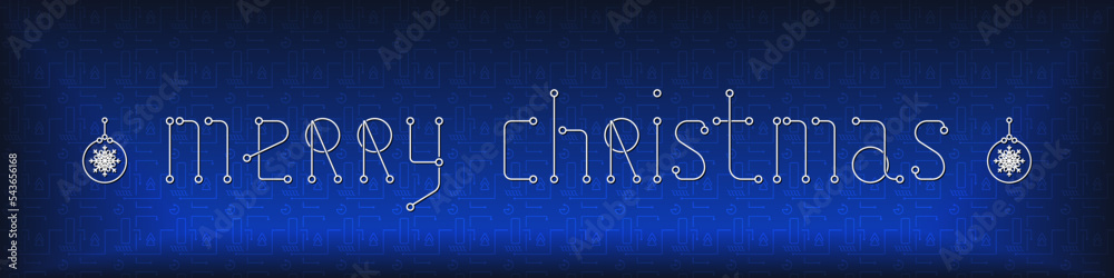 Merry Christmas Techno Banner.