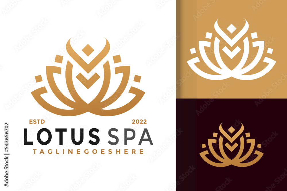 Luxury Lotus Spa Logo Design, brand identity logos vector, modern logo, Logo Designs Vector Illustration Template