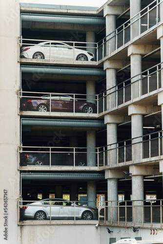 Картината върху платно View of Multi-level parking building for vehicles.