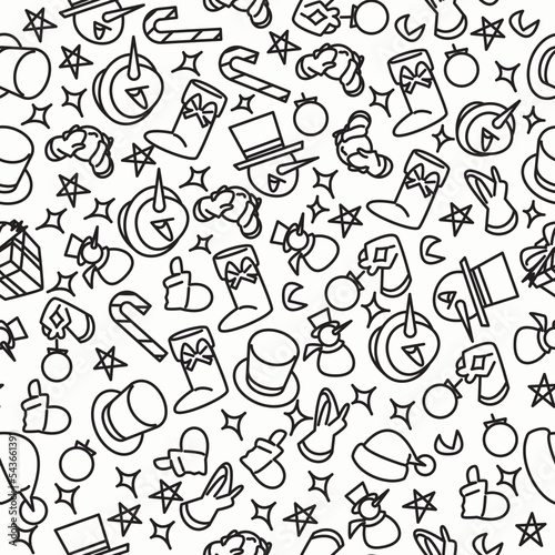 Seamless Pattern Christmas  hand drawn and easy to use  made using a flat design style