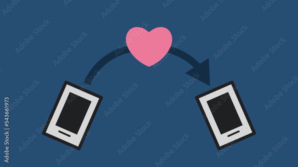 スマホでいいね又はお気に入りを送るイメージ