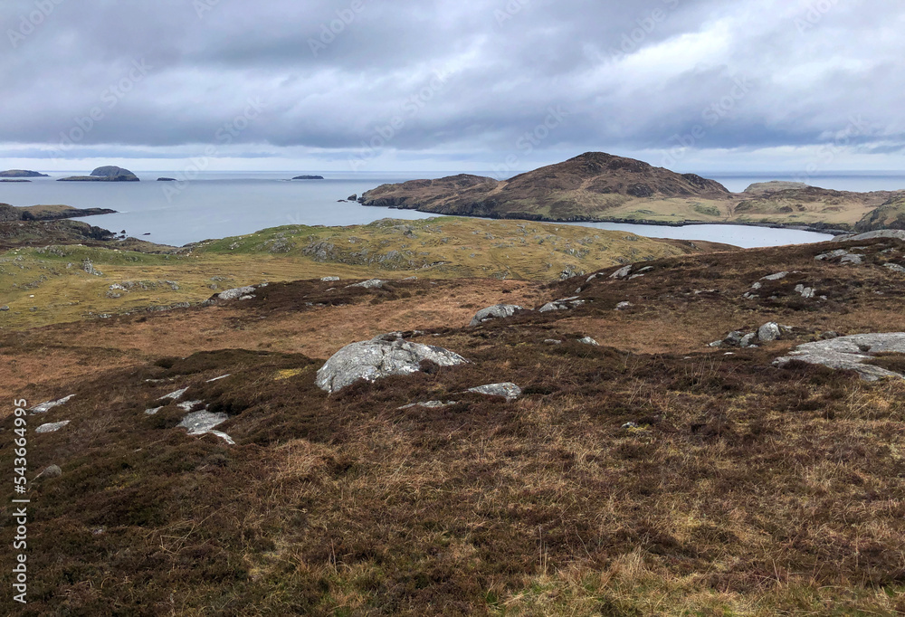 Rugged landscape of the Isle of Lewis, Outer Hebrides, Scotland, United Kingdom
