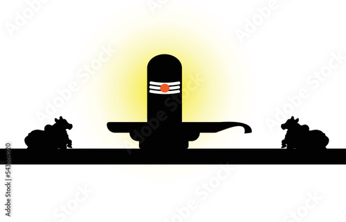 Lord shiva lingam with nandi.