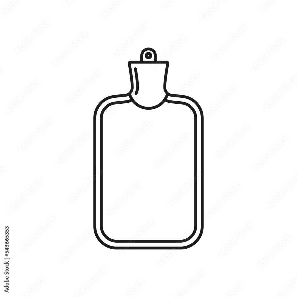 Hot water bottle icon. Line style. Hot water bottle icon. Line style.
