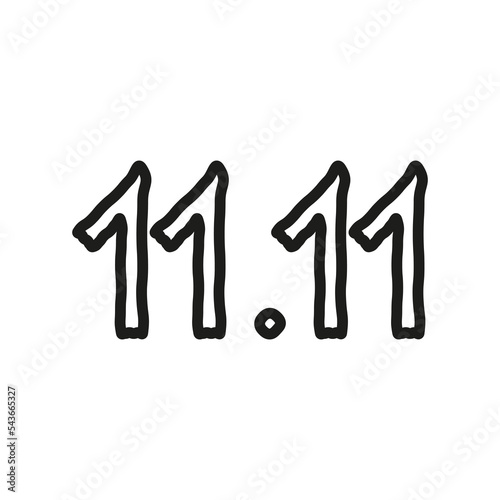 Styled 11.11. Shopping day, vector illustration.