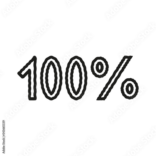 Vector illustration of styled 100 percent.