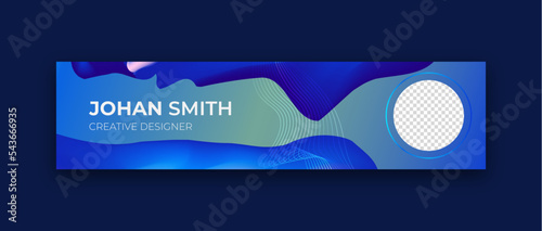 Modern technology LinkedIn cover or banner design of liquid mesh vibrant and soft pastel gradient smooth blue color background