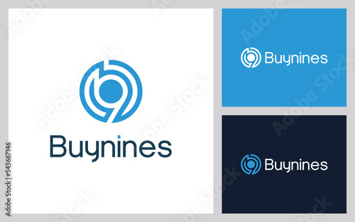 abstract logo letter b or number 9