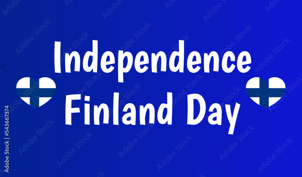 Independence Finland Day web banner with blue gradient background and national Finland flag. National Finland day. 6th December