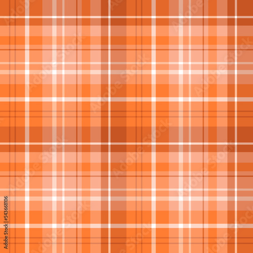 Seamless pattern in delightful orange and white colors for plaid, fabric, textile, clothes, tablecloth and other things. Vector image.