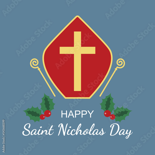 Happy Saint Nicholas Day background. Design with simple.