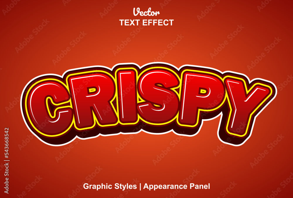 crispy text effect with graphic style and editable.