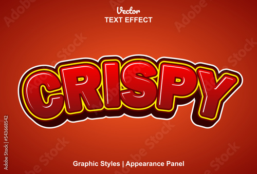 crispy text effect with graphic style and editable.