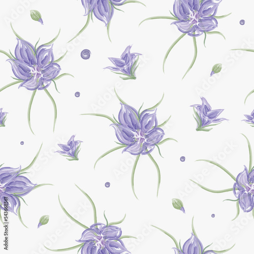 seamless floral pattern illustration background © natthapol
