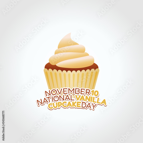 vector graphic of national vanilla cupcake day good for national vanilla cupcake day celebration. flat design. flyer design.flat illustration.