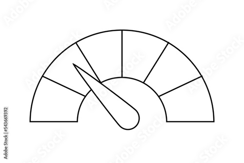 Customer satisfaction meter. Speed metering icon isolated on white background. Vector illustration.