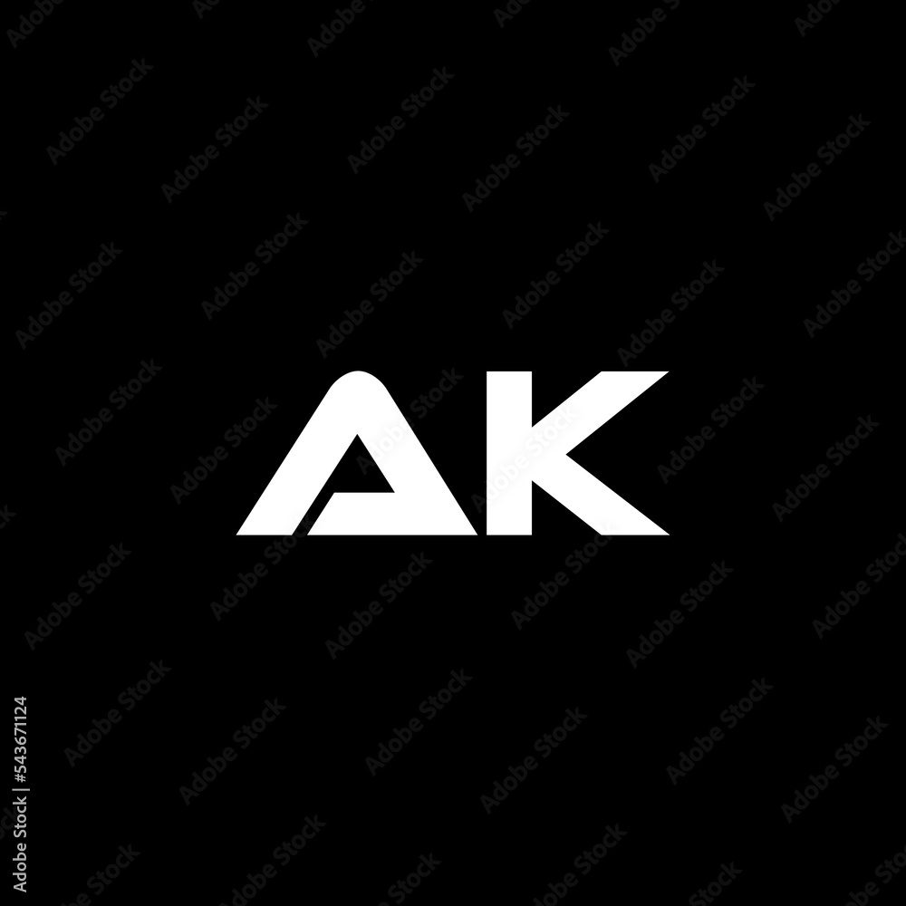 AK letter logo design with black background in illustrator, vector logo modern alphabet font overlap style. calligraphy designs for logo, Poster, Invitation, etc. AK letter logo design with black background in illustrator, vector logo modern alphabet font overlap style. calligraphy designs for logo, Poster, Invitation, etc.