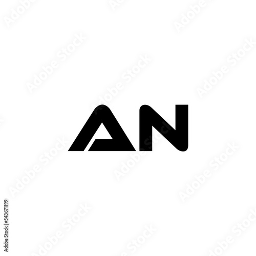 AN letter logo design with white background in illustrator, vector logo modern alphabet font overlap style. calligraphy designs for logo, Poster, Invitation, etc.