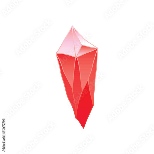 Crystal or natural mineral gemstone. Game UI icon. vector illustration