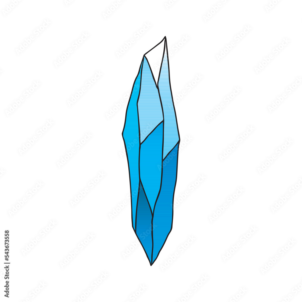 Crystal or natural mineral gemstone. Game UI icon. vector illustration