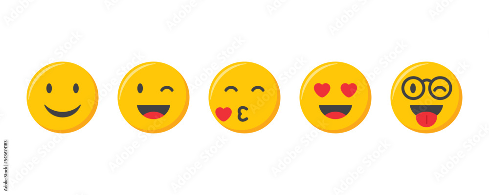 Fototapeta premium Emoji icons set. Emoticons collection vector illustration