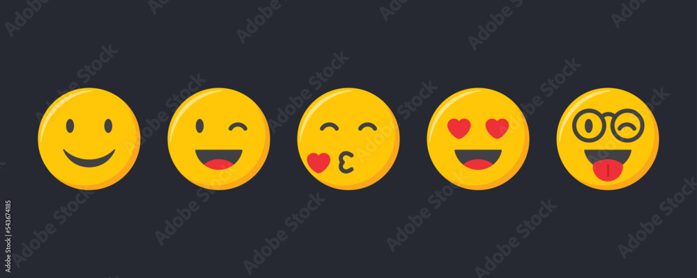 Fototapeta premium Emoji icons set. Emoticons collection vector illustration