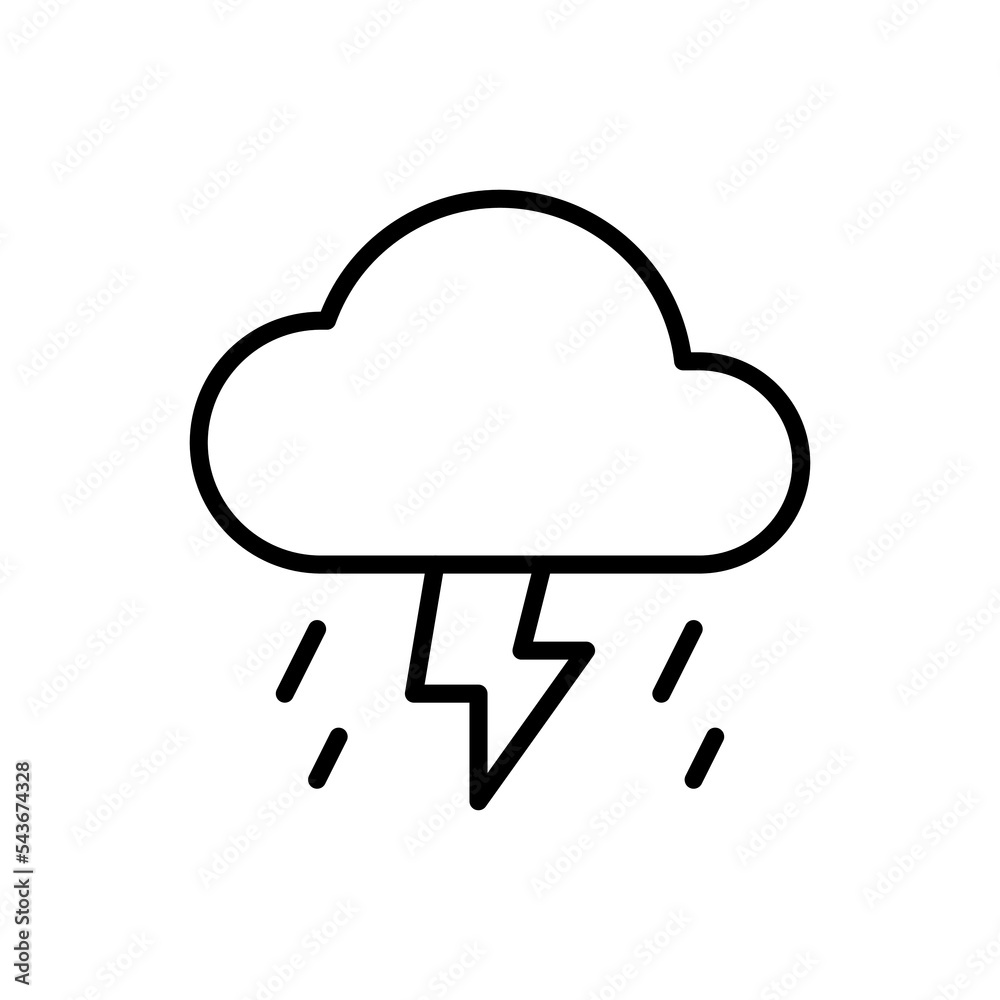 Thunderstorm web and app icon vector png isolated on white background Thunderstorm web and app icon vector png isolated on white background