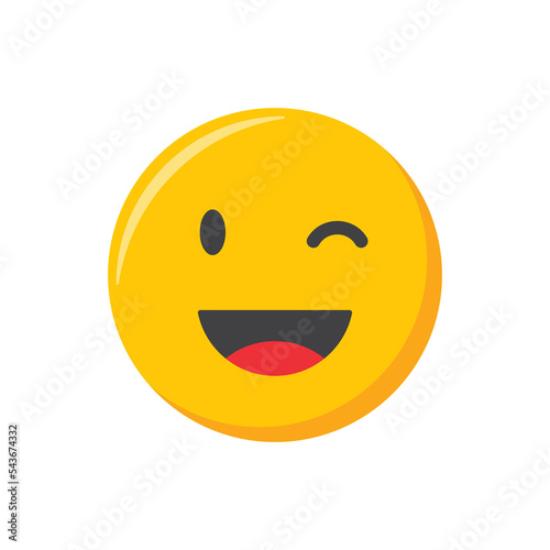 Emoji icon. Happy and smiling Emoticon vector illustration