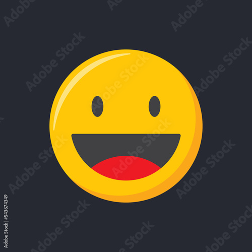 Emoji icon. Happy and smiling Emoticon vector illustration