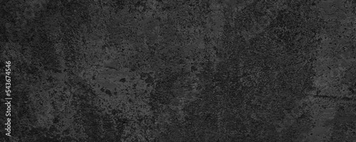 Panorama of Dark grey black slate grunge wall texture, texture of old and grainy dark concrete wall, Elegant black grunge texture, ancient black background for construction and design.