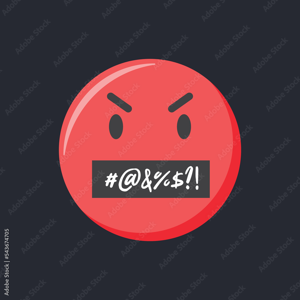 Emoji icon. Angry and evil Emoticon, vector illustration
