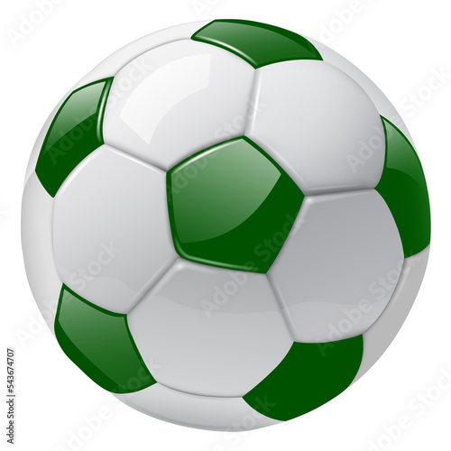 Fotografie, Tablou soccer ball 3d icon isolated, realistic white green soccer ball illustration