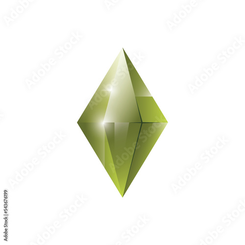 Gem, Precious stone, Game loot UI icon, vector illustration