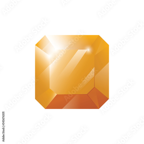 Gem, Precious stone, Game loot UI icon, vector illustration